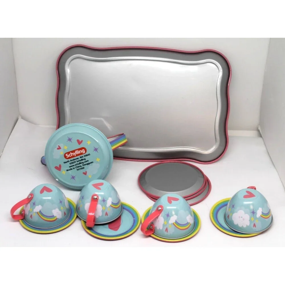 Schylling 14 Piece Unicorn Tin Set Children's Pretend Play Set 2017